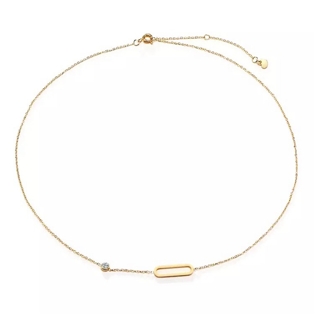 ⚜️[𝟯/$𝟯𝟴]⚜️NEW CZ Gold Stainless Steel Necklace - Picture 5 of 7